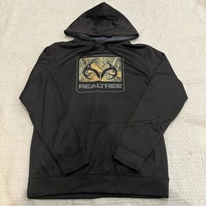 Realtree Black Performance Hoodie with Camo Logo Men’s Size L